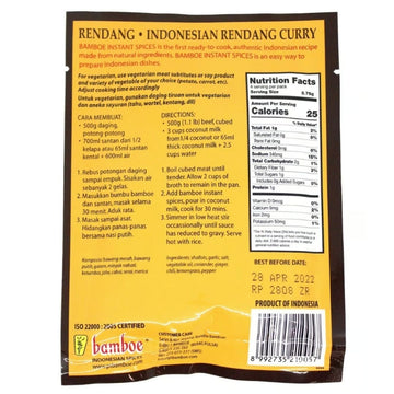 Bamboe, Bumbu Rendang, 35g